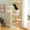186 cm / 73.2 in Multi-Level Cat Tree with Twin Top Perches, Condo & Hammocks