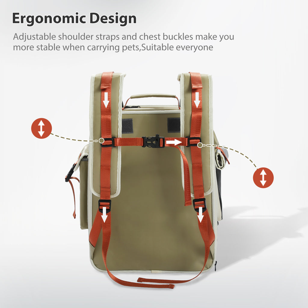 Expandable Pet Carrier Backpack for Cats & Small Dogs up to 9 kg, Ventilated Travel Tent with Safety Lead