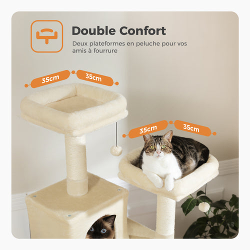 180 cm Large Green Cat Tree for Multi-Cat Homes, 2 Condos, Hammock, 2 Padded Perches, Sisal Scratching Posts & Ramp