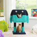 2-in-1 Detachable Monster Cat Tree with Cosy Condo & Sisal Scratching Posts – Teal Blue, 75 cm