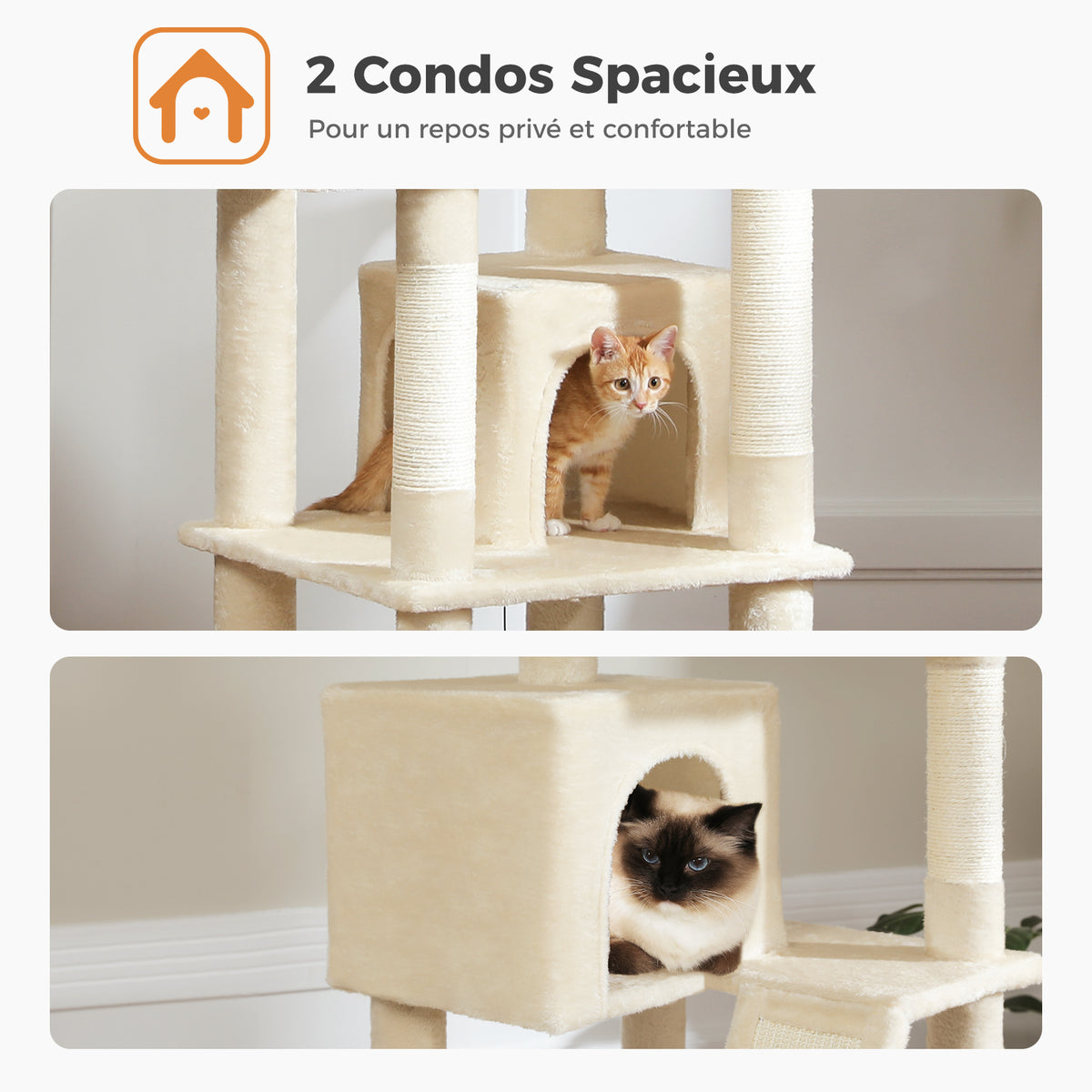 180 cm Large Green Cat Tree for Multi-Cat Homes, 2 Condos, Hammock, 2 Padded Perches, Sisal Scratching Posts & Ramp
