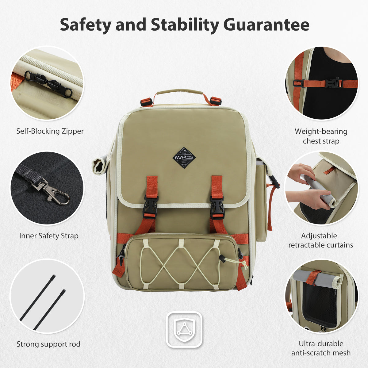 Expandable Pet Carrier Backpack for Cats & Small Dogs up to 9 kg, Ventilated Travel Tent with Safety Lead
